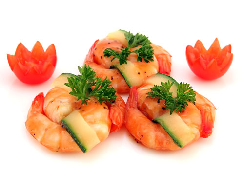 crevettes tomates