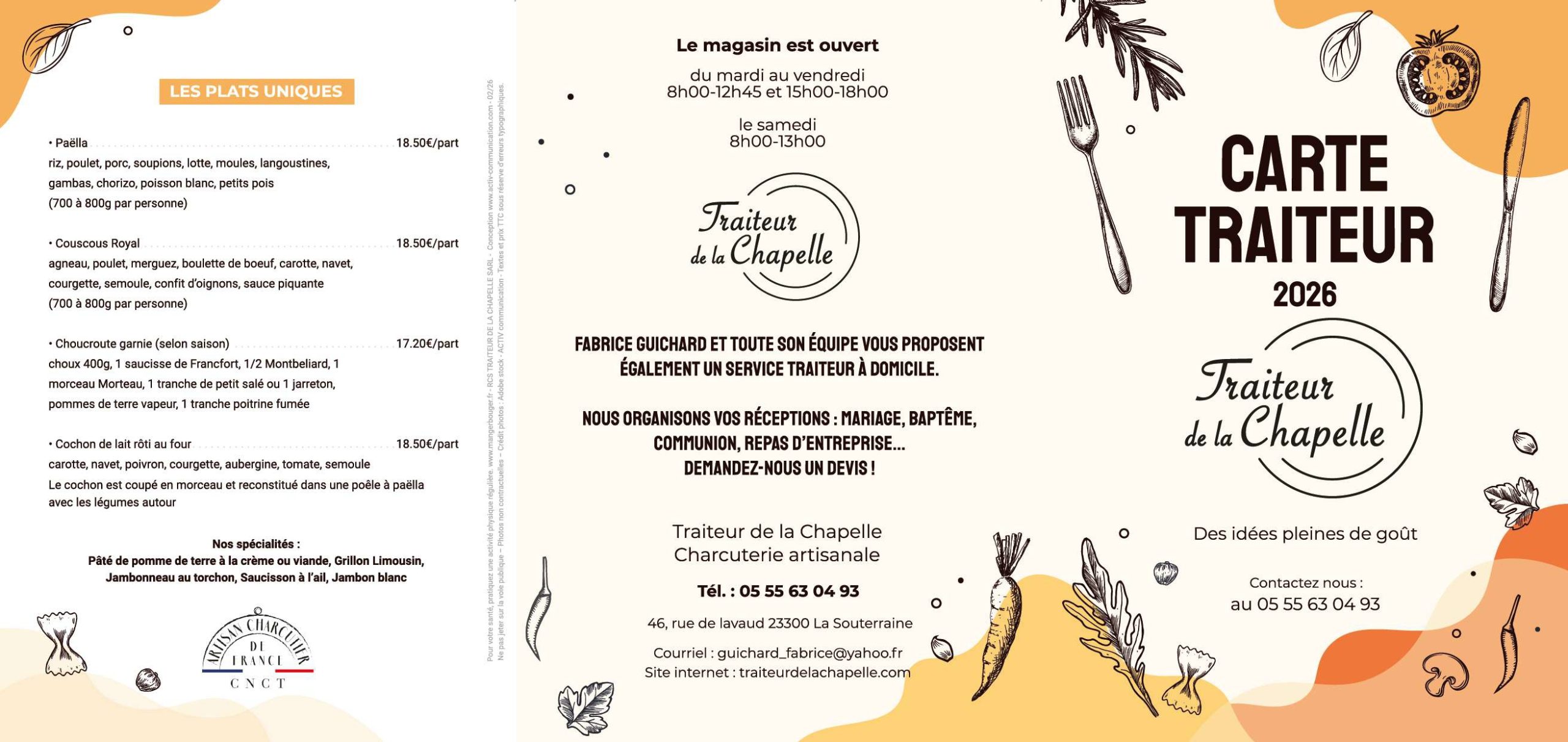 carte traiteur 2026 recto